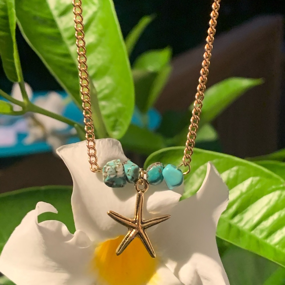Wagnerite boho starfish handmade necklace